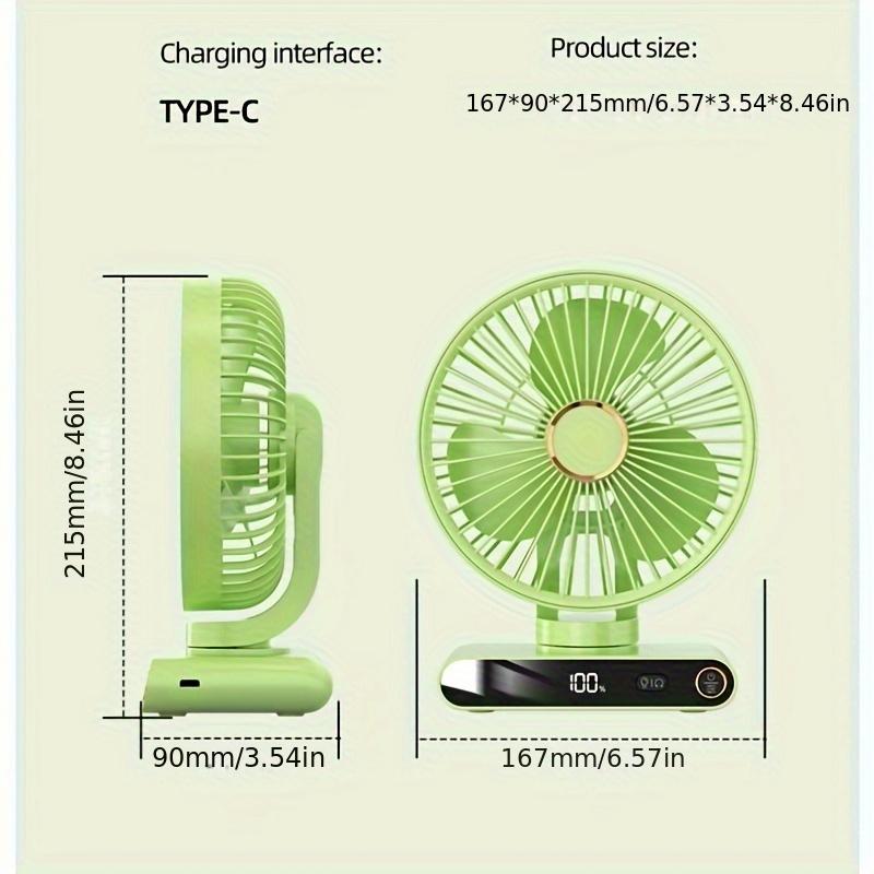 Desktop Desk Fan, Adjustable Up and Down Wind Angle,USB Fan,Hanging and Standing Fan,Built In Battery, Portable for Camping Outdoor,Washable Fan Cover