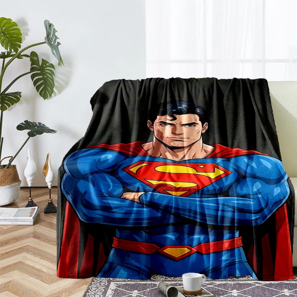 SUPERMAN Theme Printed Blanket - Perfect for Couch, Bed, Travel & Outdoor Use | Machine Washable, Cozy & Durable.