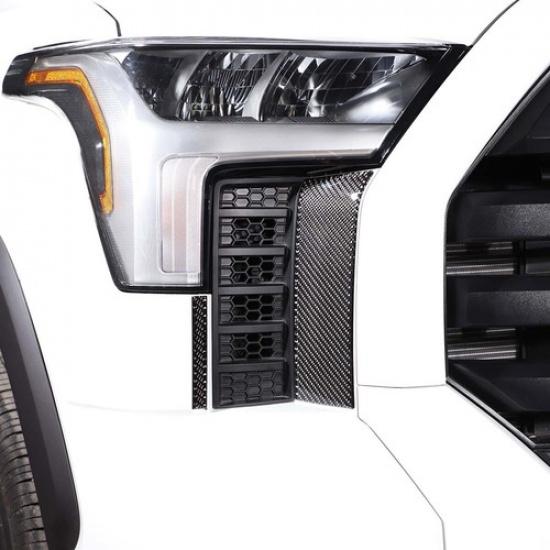 Carbon Fiber Headlight Lower Panel Trim Cover For Toyota Tundra +