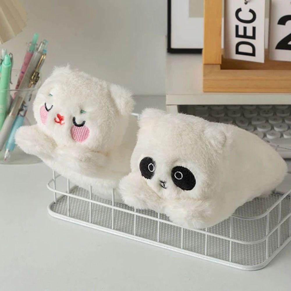 Large Capacity Panda Plush Pen Bag Cute Design Stationery Storage Bag Stationery