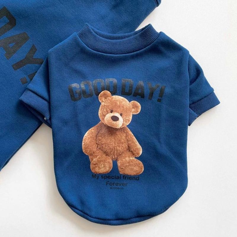 Летняя футболка с принтом медведя для собак, симпатичная одежда для собак, свитер для щенков, чихуахуа, толстовка для питомца, костюм для маленькой и средней собаки, кошки