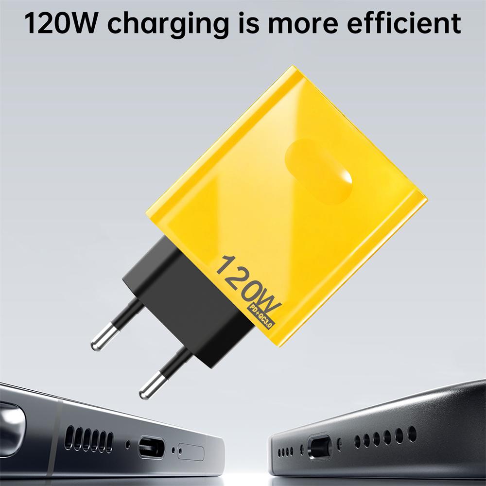 120W 5 in 1 USB C Charger Fast Charging Phone Charger Power Adapter for IPhone Samsung Xiaomi EU/US/UK Plug Quick Charge Charger