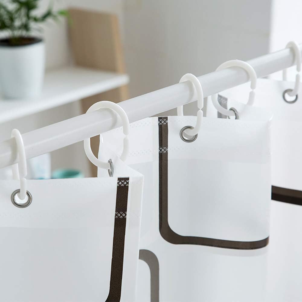 1 шт. Клетчатая шторка для душа с металлическими люверсами и пластиковыми крючками, Белая прозрачная занавеска для ванной, Декор и аксессуары для ванной комнаты