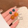 Retro Versatile Temperament Amber Geometric Shaped Maillard Earrings For Women