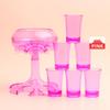 Entertainment Set: Decanter with Six Bullet-Shaped Party Wine Glasses
