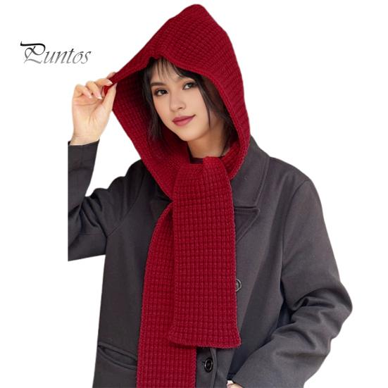 Вязаная шапка со встроенным шарфом, ветрозащитная, плотная, головной убор, обёрнутая, защитная шапка для ушей, шляпа для фотографов, двусторонний шарф, кепка для отдыха на природе