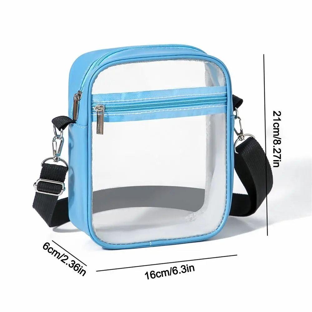 Storage Bag PVC Transparent Bag Square Waterproof Crossbody Bag Portable Women Handbag  Women