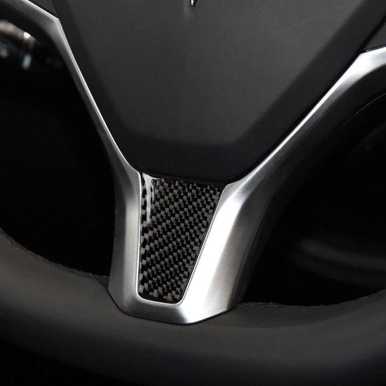 Наклейка на руль автомобиля из углеродного волокна, внутренний декор для Tesla Model SX