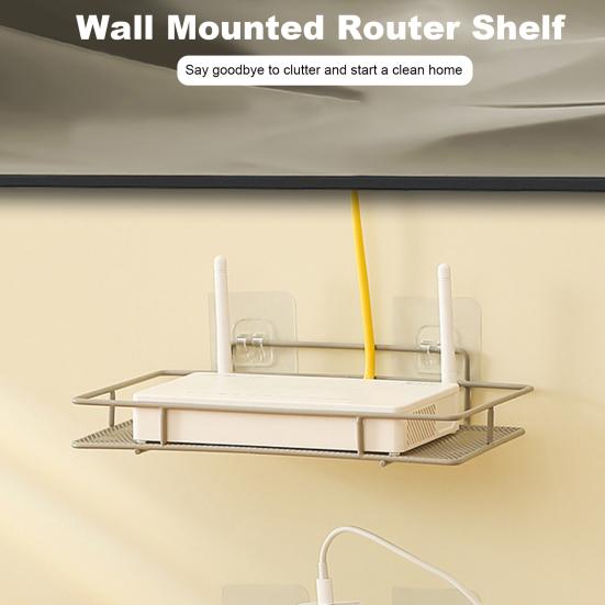 Полка-органайзер для маршрутизатора, настенная полая полая стойка без сверления, прочная несущая стойка для хранения товаров для дома