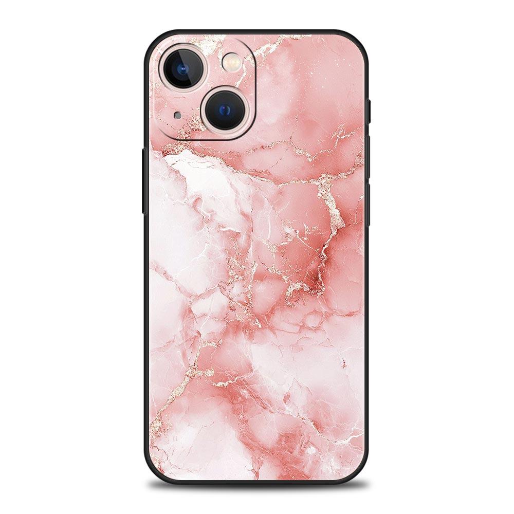 Модный Золотой Розовый Мраморный Чехол Для Телефона Для iPhone 17 16 15 Pro Max 11 12 13 14 7 8 Plus SE 2020 X XR XS Чехол Мягкий Черный