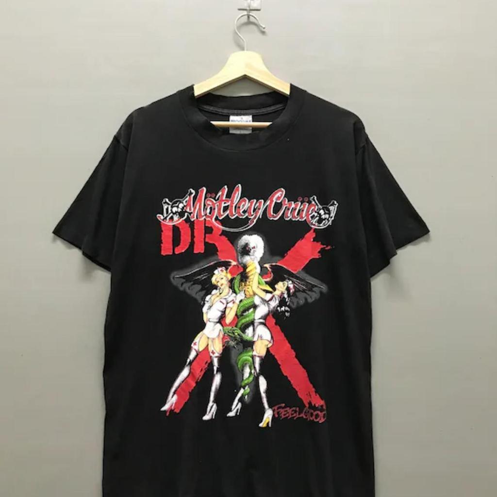 Motley Crue Dr. Feelgood Album Tour Band Black Unisex Tshirt Reprint KH8682