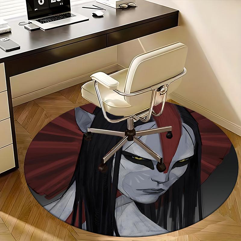 Fantasy Character Round Chair Mat Fantasy Design Round Carpet for Home Decor, Office Use, Gift Idea for Any Room0160b