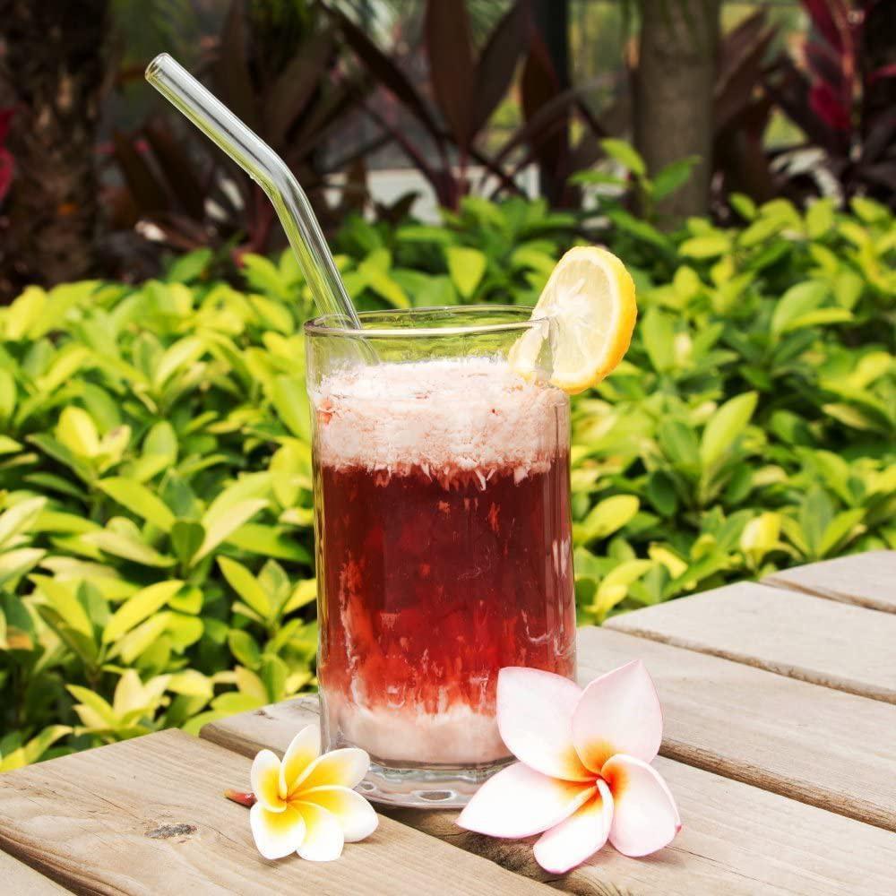 Соломинки из боросиликатного стекла, экологически чистые многоразовые соломинки для коктейлей, барных аксессуаров, соломинки с кисточками