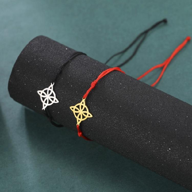 Браслет-подвеска «Узел ведьмы» из титановой стали для женщин и мужчин, браслет на веревке из нефрита