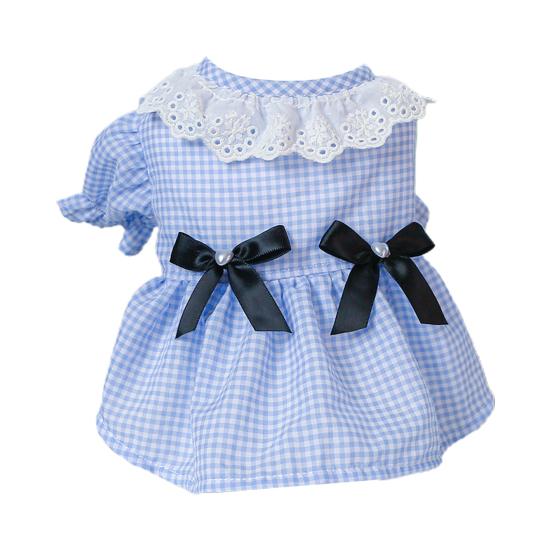 Платье для собак, мягкое, удобное, с круглым вырезом, очаровательное летнее клетчатое платье для домашних животных, собак, кошек, товары для домашних животных