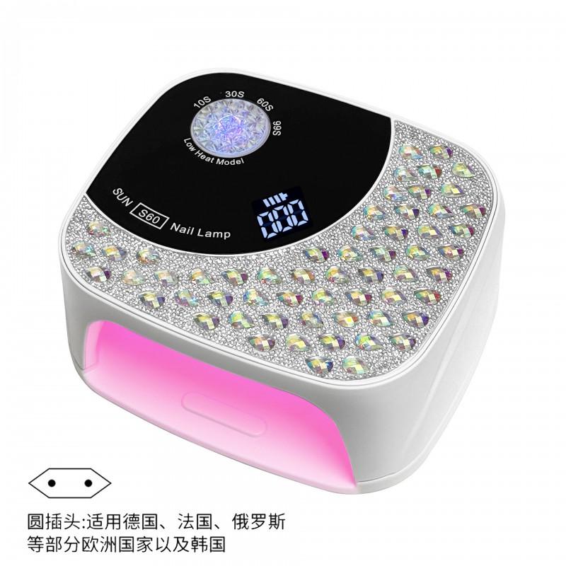S60 Plug-in UV LED Nail Lamp Gel Polish Curing Professional Dryer With Timer White Pink Purple Options