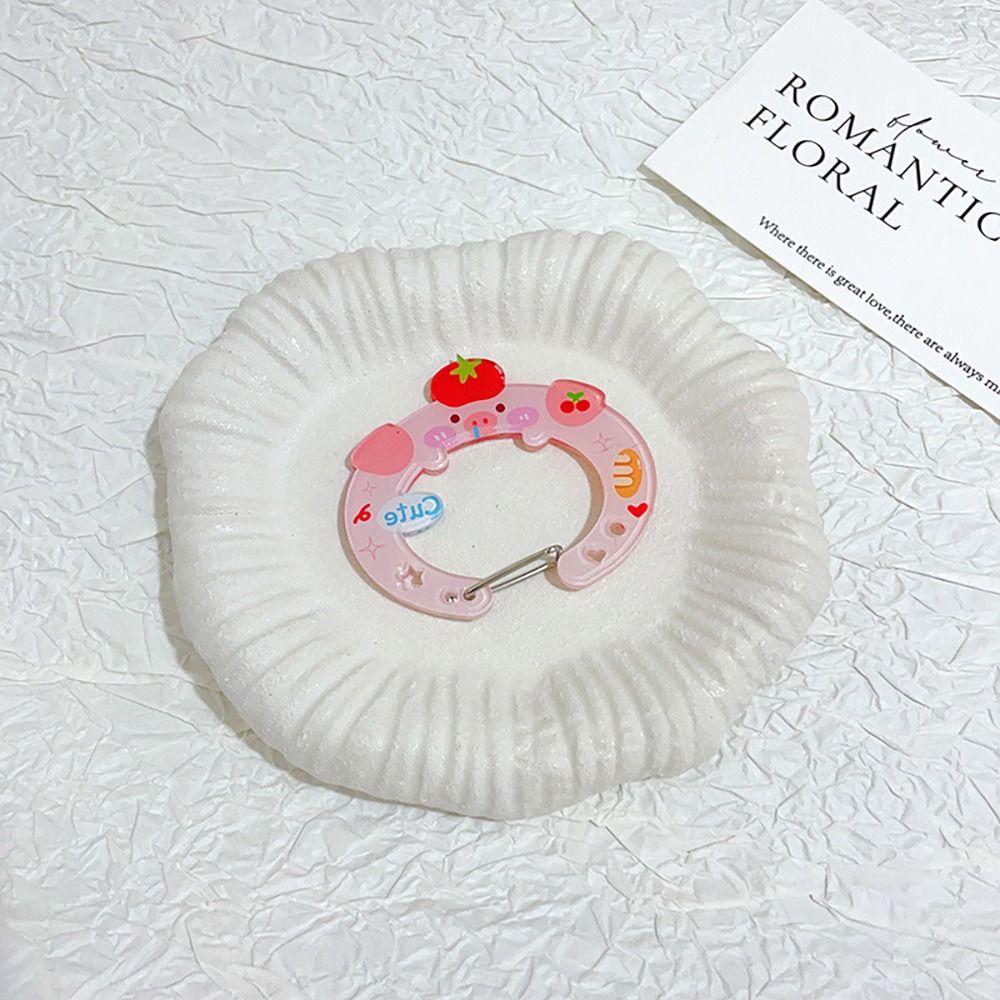 Snowman Acrylic Cartoon Carabiner Climbing Hook Kitty Keyring Blueberry Cake Keychain  Bag Decor