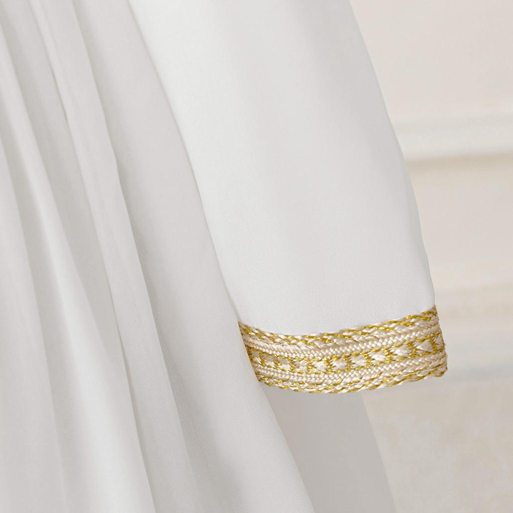 Вечернее платье из шифона с вышивкой и юбкой с лентами для девочек, с длинным рукавом