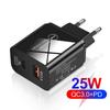 25 Вт PD Быстрая зарядка Type-C Мобильное зарядное устройство, 5 А Стандарт ЕС/США/Великобритании