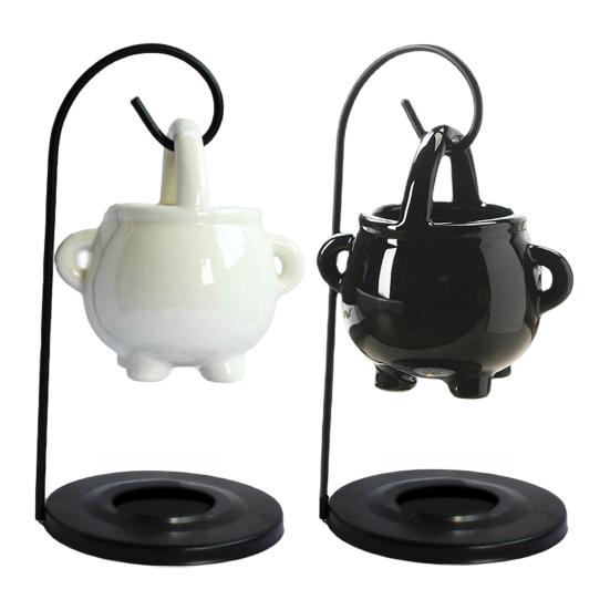 Юшэн Подвесной Языческий Котел Масляная Лампа Восковая Горелка Аромадиффузор с Ручкой Керамический Подсвечник для Чайной Свечи Ведьма Хэллоуин Украшение