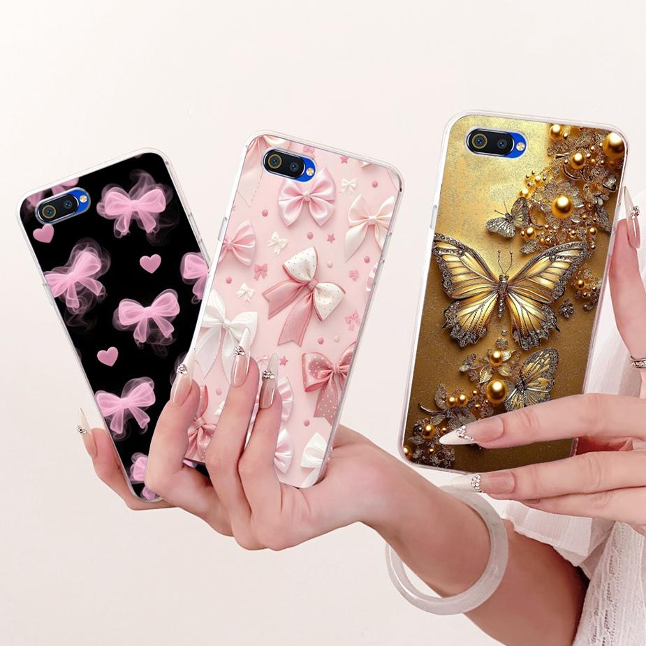 For Oppo A1k Case CPH1923 Luxury Flowers Butterfly Painted Cover Soft Silicone Case For Realme C2 RMX1941 OppoA1k RealmeC2 Shell