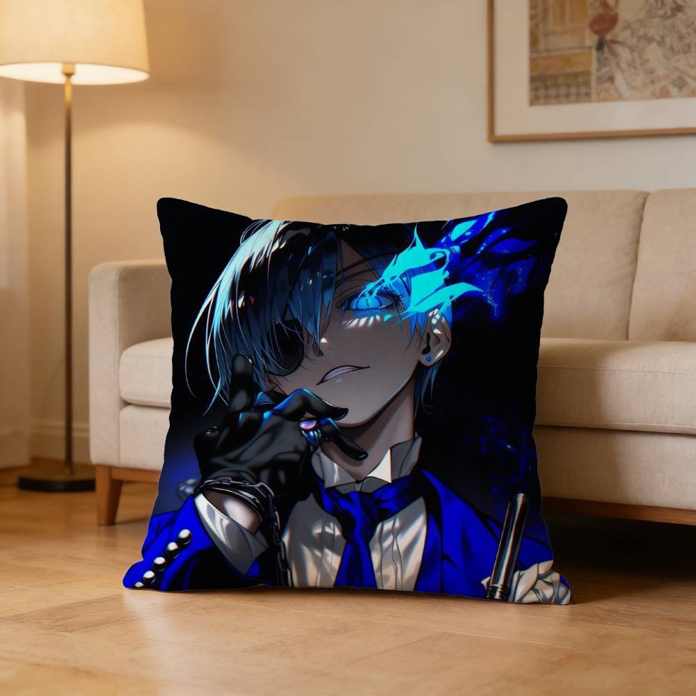 Anime B-Black Butler Horror Pillow Case Pattern Printed Pillowcase For Living Room Sofa Cushion Cover