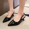 Fashion 2024 Fashion Shoes for Women Slingbacks Women Pumps Autumn Pointed Toe Shallow Solid Dress Stilettos or Thin Heels Buckle Shoes