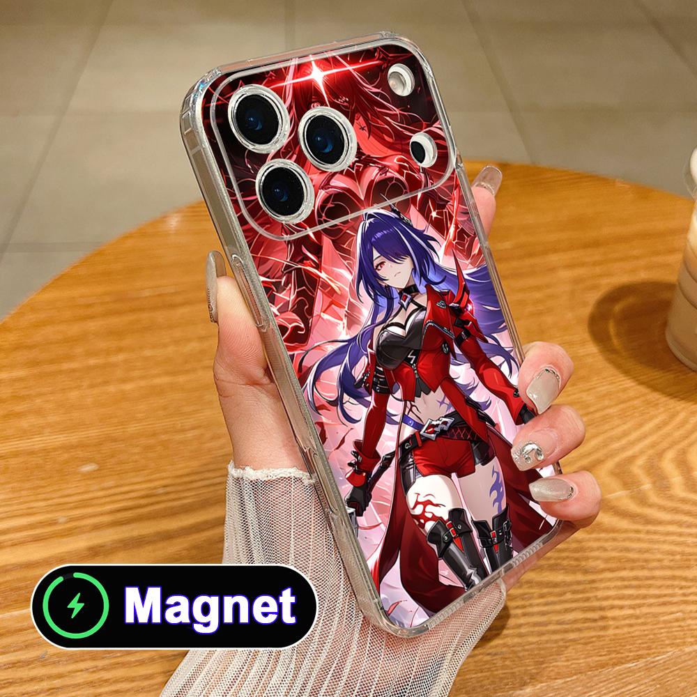 Прозрачный чехол HSR Acheron из ТПУ с Magsafe для мобильного телефона iPhone 17 16 15 14 13 12 11 Air Pro Max Plus Mini Цветная крышка