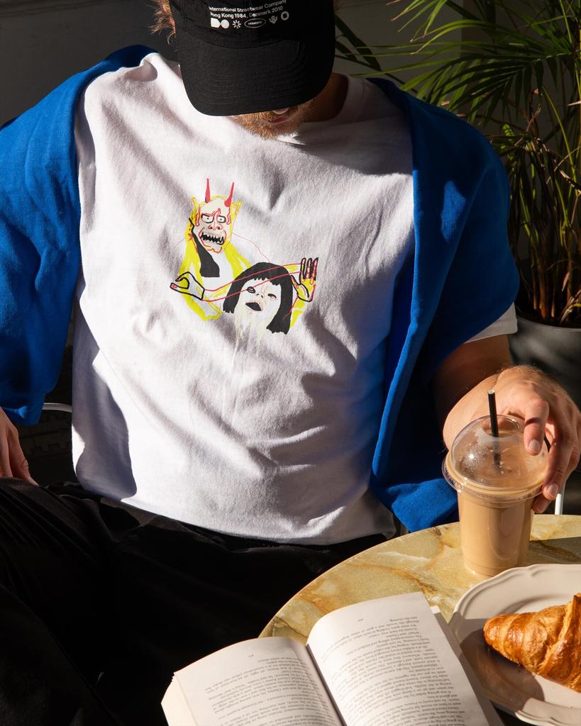 Oni Grip T-Shirt, Abstract Art Graphic Tee | Unique Illustrated Shirt | Unisex Streetwear