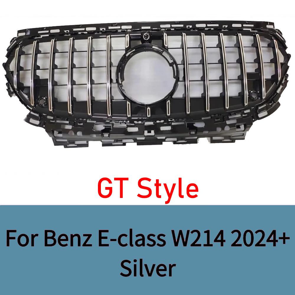 For Mercedes E-Class W214 S214 2025-2025 Front Grill Radiator Grille ABS Gloss Black Chrome Trim Bumper Mesh Panel Replacement