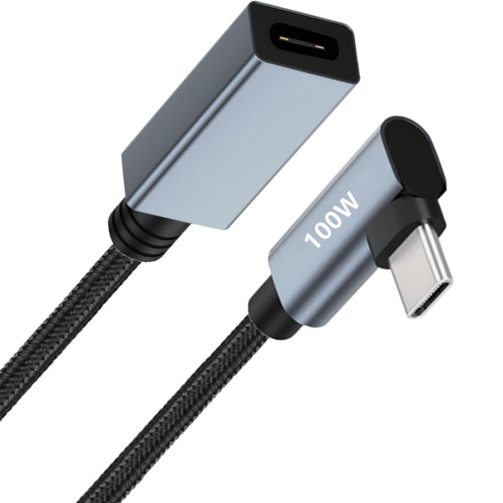 Короткий угловой удлинительный кабель USB C, удлинитель USB 3.1 Type-C 480 Мбит/с, 20 В/5 А, 100 Вт, шнур-удлинитель «папа-мама»