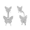 Sunflower Zircon Navel Ring Butterfly Heart Belly Button Ring Vintage Body Piercing Jewelry  Girl