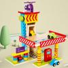 Children's Play House Parking Lot Role-playing Simulation Police Station Fire Station Assembly Early Education Educational Wooden Toys