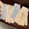 Cute Plush Gloves for Women In Autumn and Winter Thickened Warmth for Students Outdoor Cycling Trend
