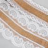 1 м/рулон Свадебный бант из атласа, джутовая мешковина, отделка из сизаля, кружевной край