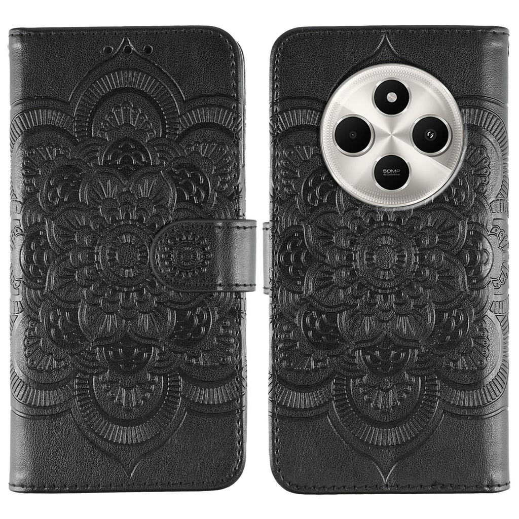 Phone Case For Xiaomi Poco C75 4G/Poco M7 5G/Redmi 14C 4G/14R 5G PU Leather Mandala Imprinted Design Wallet Cover