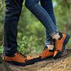 Orange Suede Leather Hiking Shoes Men High Quality Trekking Shoes Men Autumn Winter Hiking Sneakers Couple Shoes zapatos hombre