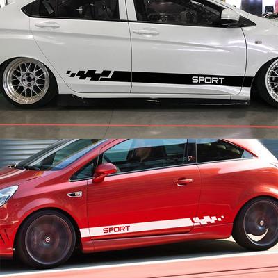 Боковые Полосы Наклейки на Дверь Автомобиля Для Opel Astra J H G Corsa D Спортивный Стиль Виниловая Пленка Наклейки Декорация Авто Тюнинг Аксессуары