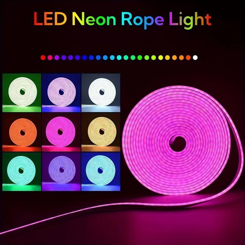45M/150FT RGB Неоновые светодиодные ленты 12-24V Силиконовый неоновый световой шнур с синхронизацией по музыке RGBIC Dreamcolor Бегущая лента для комнаты