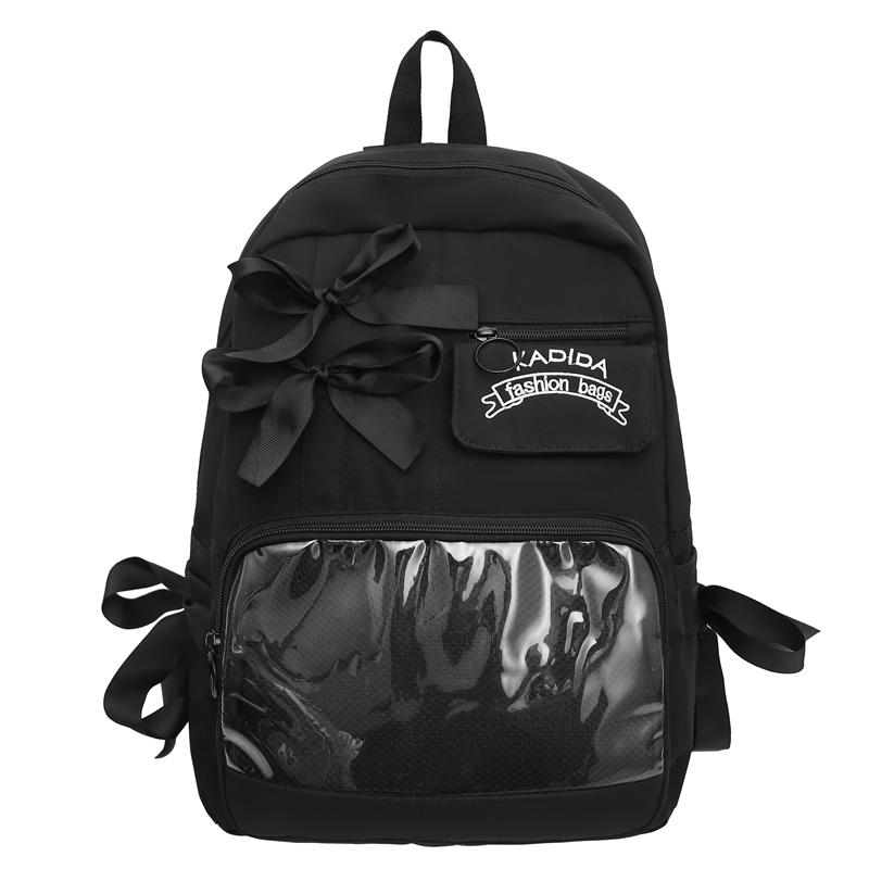 Bow Student School Bag Women's College Style Backpack Large Capacity Backpack