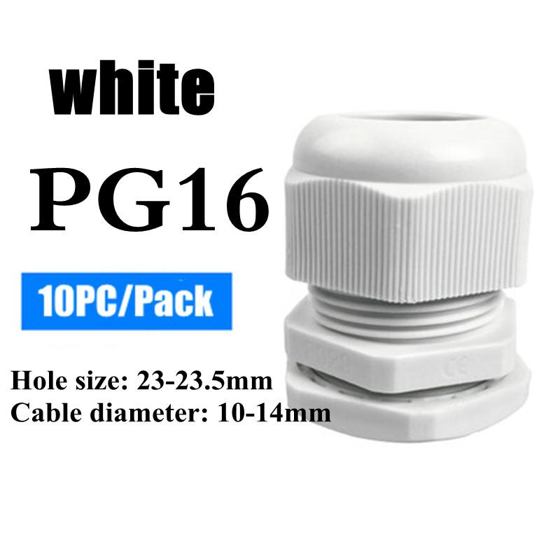 1/2/5/10pcs Waterproof Cable Gland Cable Entry IP68 PG7-PG36 White/Black Nylon Plastic Connector Joint