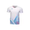 Li-Ning Color Block Breathable Sports Short Sleeve T-Shirt Unisex Tops White AAYU129-2