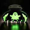 Luminous Ghost Shark Clips Halloween Hair Claw Clips, Pumpkin Pattern Acrylic Anti-slip Statement for Women Glow in The Dark Grippers Girls