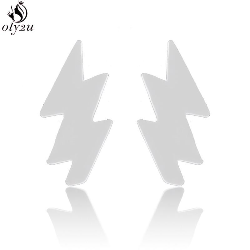 Punk Stainless Steel Lightning Earring for Women Sun Piercing Jewelry Cool Girls Personality Earrings Gifts Accessories