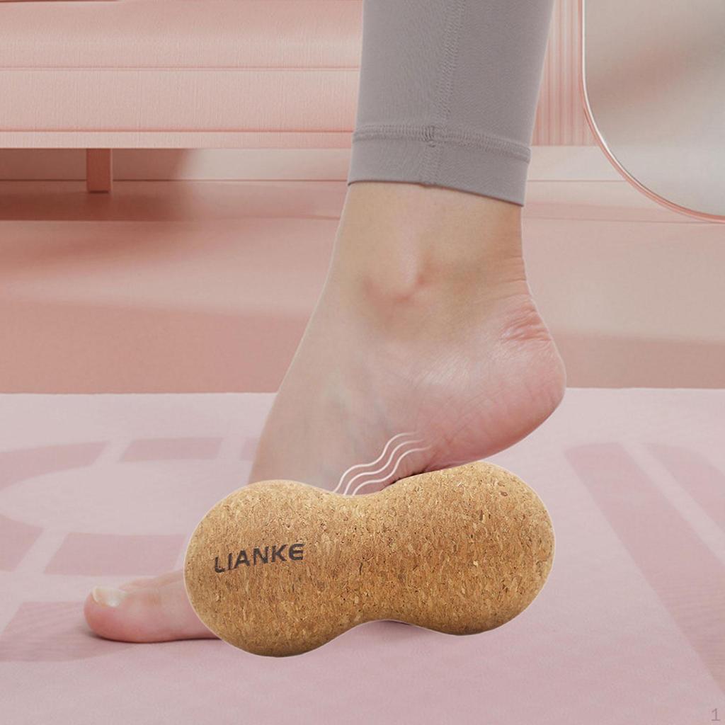 Пробковый массажный мяч Инструмент для упражнений Легкий Изящный Маленький размер Форма арахиса Мышцы для ног, спины,