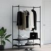VidaXL Clothes Rack with Shelves Black Engineered Wood 834200