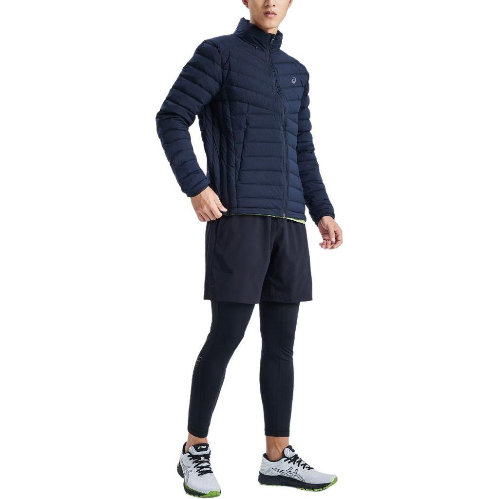 Asics Однотонная уличная повседневная спортивная куртка с длинным рукавом и воротником-молнией, мужская куртка черного цвета 2031E442-001