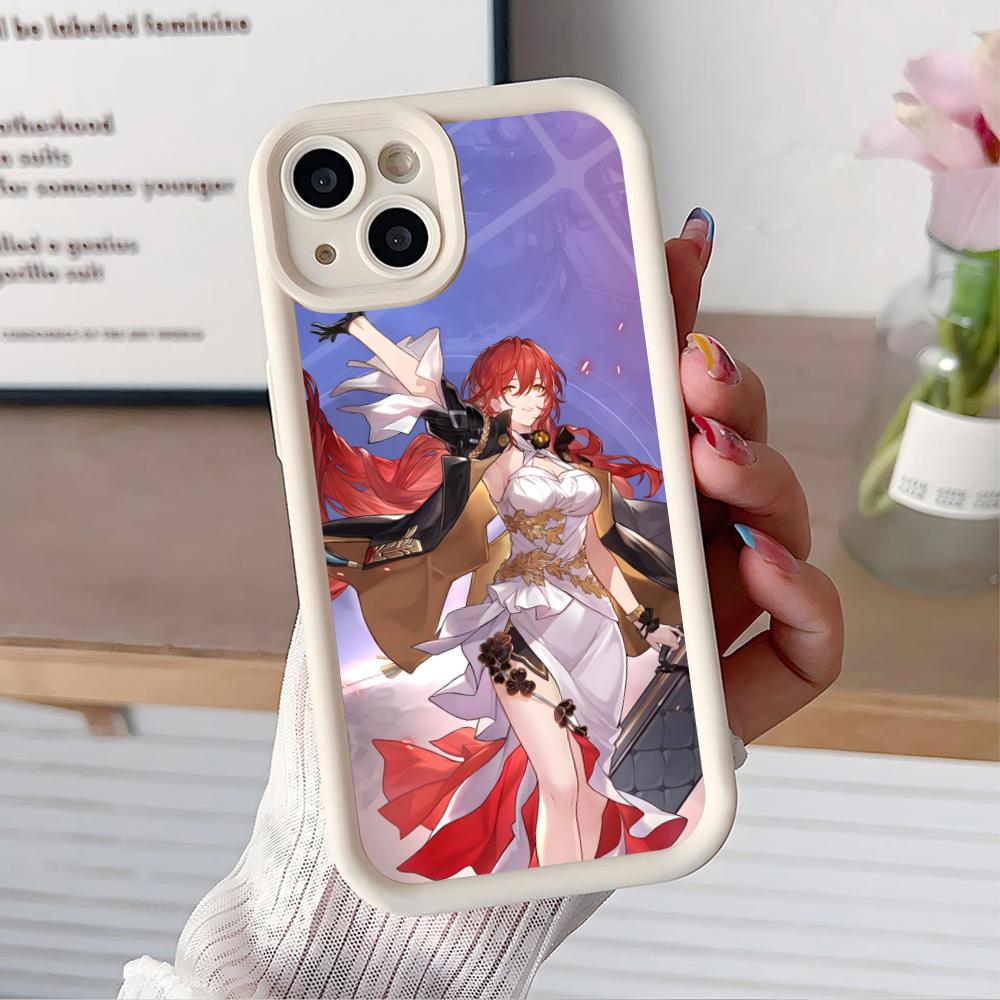 HSR Himeko Утолщенный ТПУ Чехол для Мобильного Телефона для iPhone 17 16 15 14 13 12 11 Air Pro Max Plus Цветной Чехол