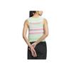 Adidas Striped Round Neck Casual Knit Sleeveless Vest Women Tops Light-Green JI7052