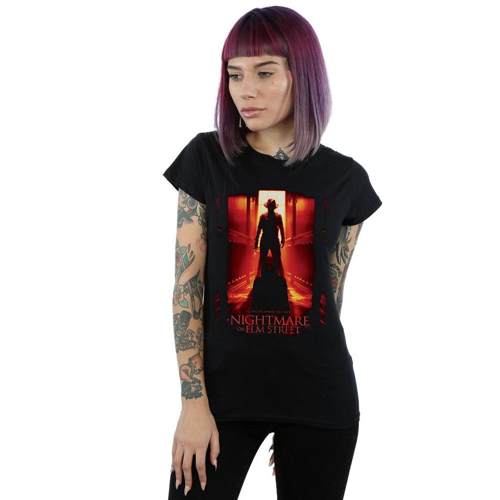 A Nightmare On Elm Street Womens/Ladies He Knows Where You Sleep Cotton T-Shirt